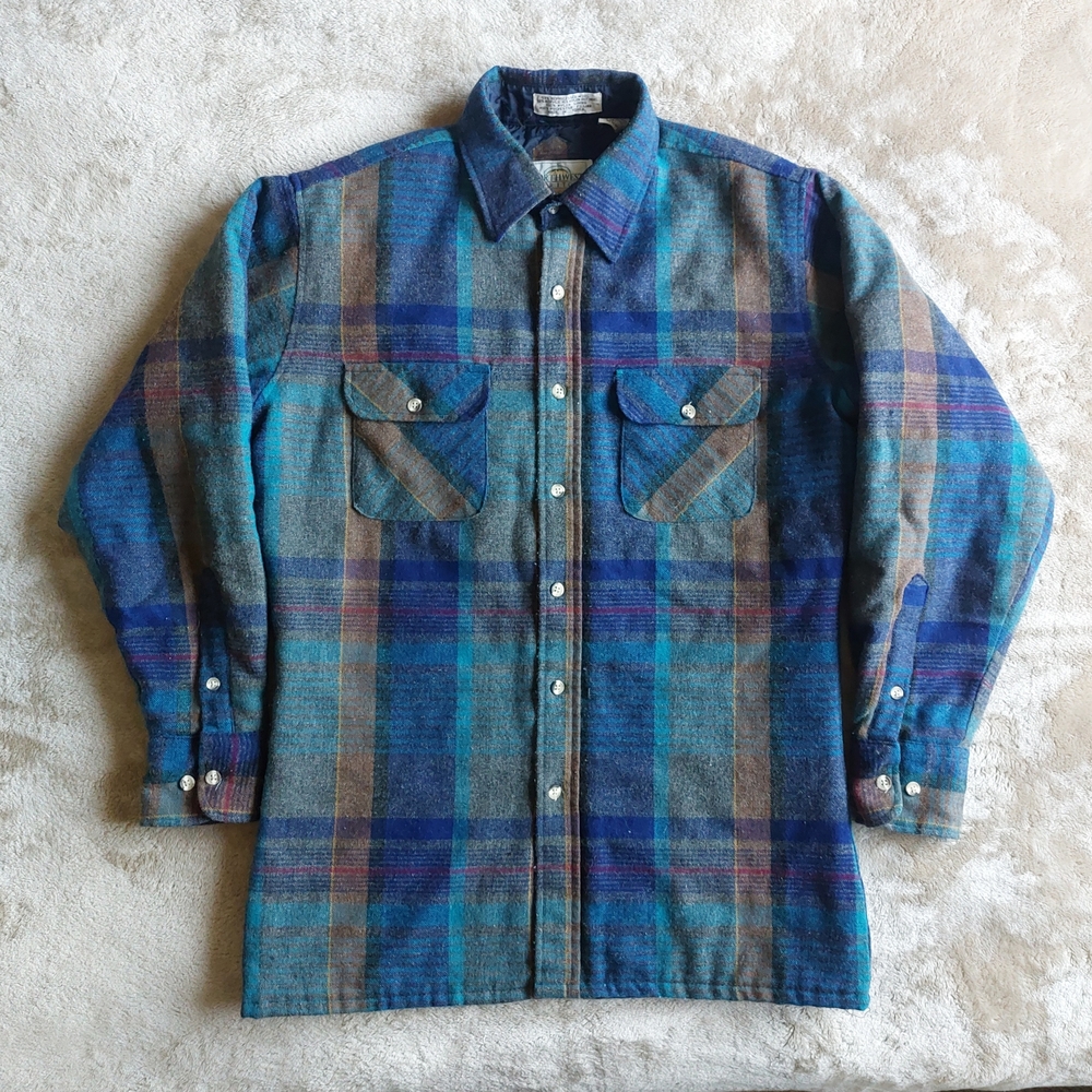 Vtg Northwest Territory Men's Wool Blend Lumberjack Flannel Lined Shirt | M